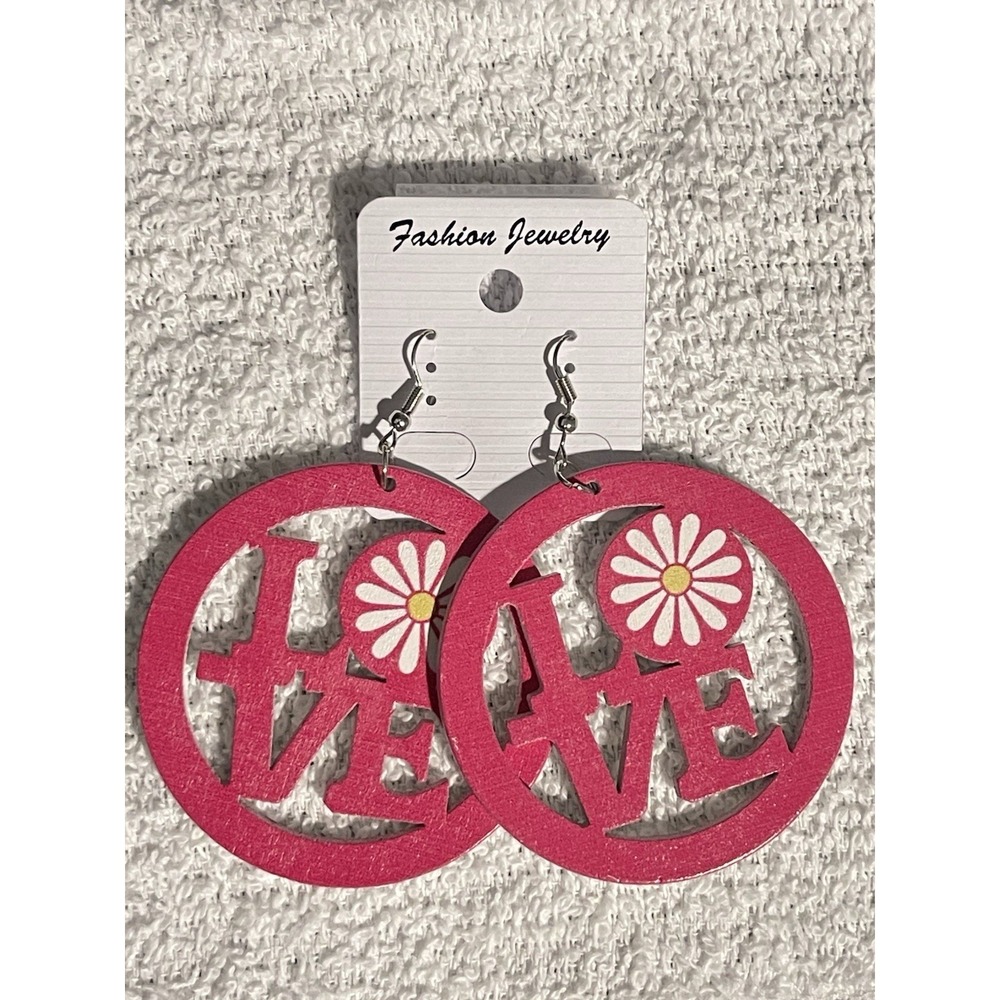 Handβ Painted LOVE Daisy Statement Earrings